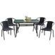 Комплект садовой мебели 4Points Siena-4 с прямоугольным столом 120x70x70 см, Чёрный 40099 фото 1