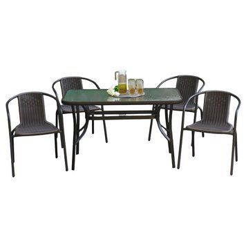 Комплект садовой мебели 4Points Siena-4 с прямоугольным столом 120x70x70 см, Коричневый 40101 фото
