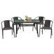 Комплект садовой мебели 4Points Siena-4 с прямоугольным столом 120x70x70 см, Коричневый 40101 фото
