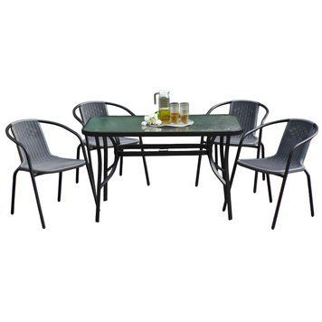 Комплект садовой мебели 4Points Siena-4 с прямоугольным столом 120x70x70 см, Серый 40103 фото