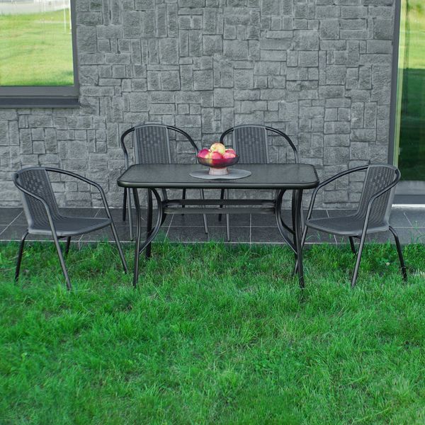 Комплект садовой мебели 4Points Siena-4 с прямоугольным столом 120x70x70 см, Серый 40103 фото