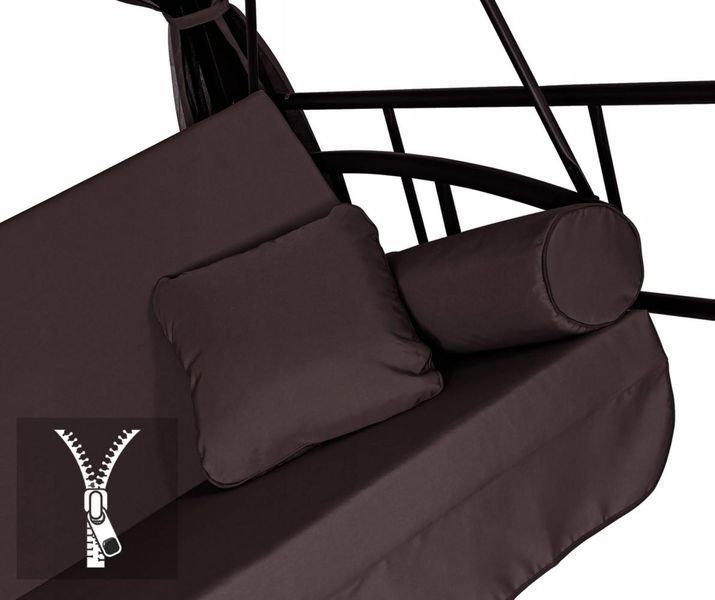 Качеля садова з москитною сіткою SIENA GARDEN PREMIUM коричнева JD3060Brow фото