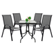 Комплект садовой мебели 4Points Grado-4 с квадратным столом 60х60х70см, Темно-серый 40560 фото
