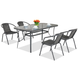 Комплект садових меблів 4Points Ravello-4 з прямокутним столом 140x80x70 см, Чорний 40794 фото 1