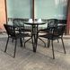Комплект садовой мебели 4Points Pienza-4 круглый стол ⌀70см с прозрачной столешницей, Чёрный 40881 фото 2