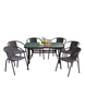 Комплект садовой мебели 4Points Siena-6 с прямоугольным столом 120x70x70 см, Коричневый 40102 фото