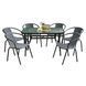 Комплект садовой мебели 4Points Siena-6 с прямоугольным столом 120x70x70 см, Серый 40104 фото