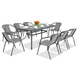 Комплект садовой мебели 4Points Ravello-8 с прямоугольным столом 140x80x70 см, Серый 40802 фото 1