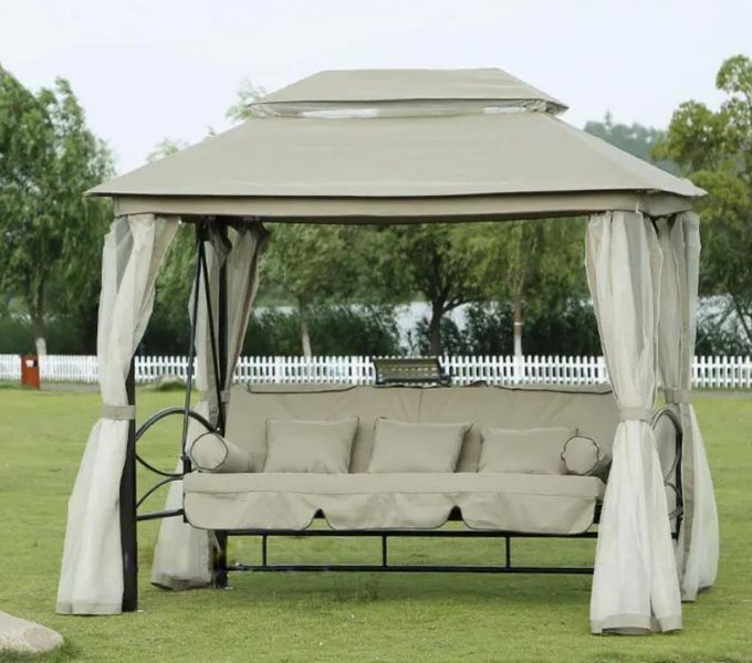 Качеля садова з москитною сіткою SIENA GARDEN PREMIUM бежева JD3060B фото