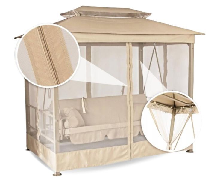 Качеля садова з москитною сіткою SIENA GARDEN PREMIUM бежева JD3060B фото