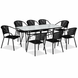 Комплект садових меблів 4Points Ancona-8 з прямокутним столом 140х80х70см, Чорний 40962 фото 1