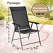 Комплект садовой мебели 4Points Taormina-8 с прямоугольным столом 150&times;90&times;70 см с черной стеклянной столешницей и серым каркасом + 8 раскладных стульев с серым каркасом, Чёрный 41030 фото 8